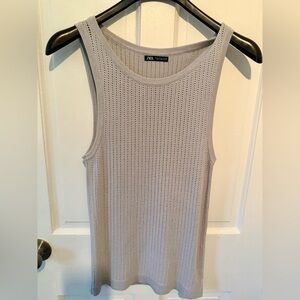Zara Light Gray Sleeveless Knit Tank Top